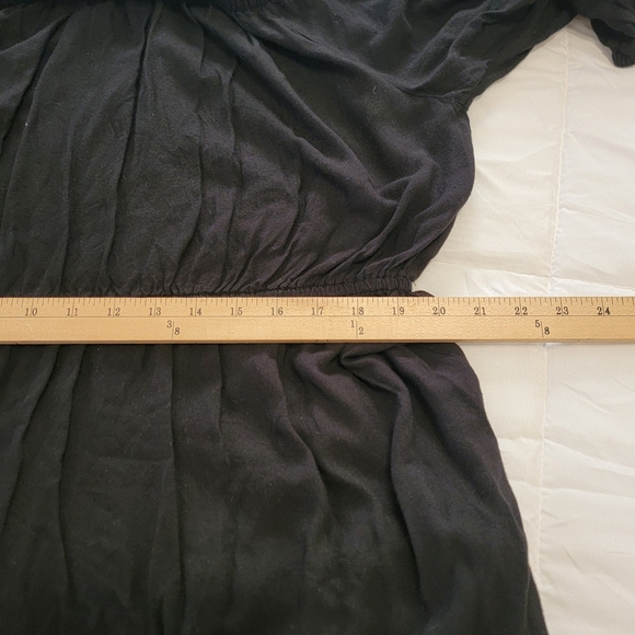 Black pheasants dress / Tunic top  short length drop shoulder elastic waist - Picture 7 of 9